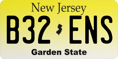 NJ license plate B32ENS