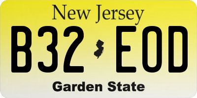 NJ license plate B32EOD