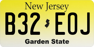 NJ license plate B32EOJ