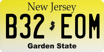 NJ license plate B32EOM