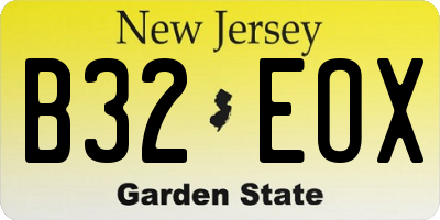 NJ license plate B32EOX