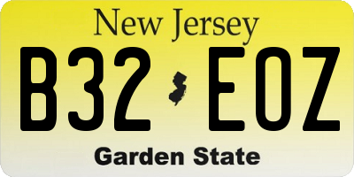 NJ license plate B32EOZ