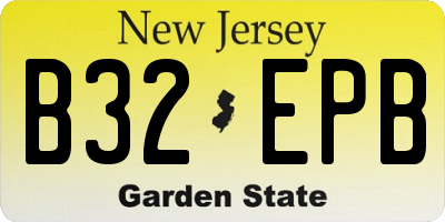 NJ license plate B32EPB