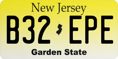 NJ license plate B32EPE