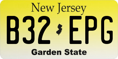 NJ license plate B32EPG