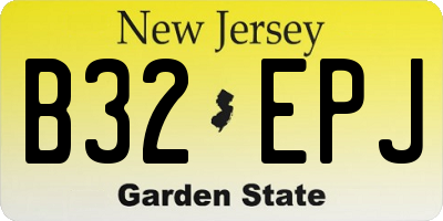 NJ license plate B32EPJ