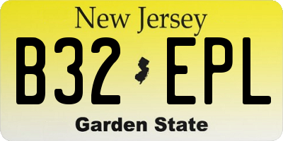 NJ license plate B32EPL