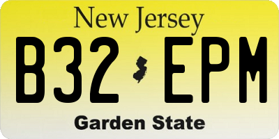 NJ license plate B32EPM