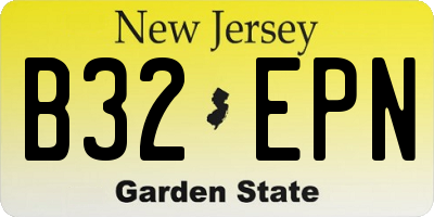 NJ license plate B32EPN