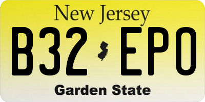 NJ license plate B32EPO