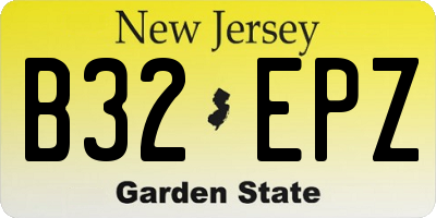 NJ license plate B32EPZ