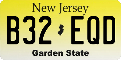 NJ license plate B32EQD