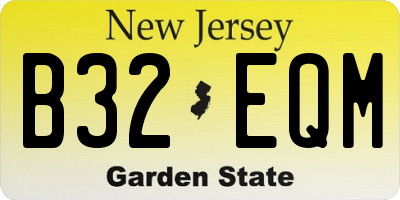 NJ license plate B32EQM