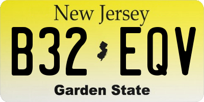 NJ license plate B32EQV