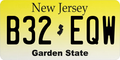 NJ license plate B32EQW