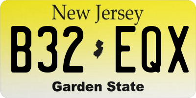 NJ license plate B32EQX