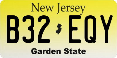 NJ license plate B32EQY
