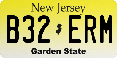 NJ license plate B32ERM