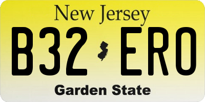 NJ license plate B32ERO