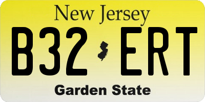 NJ license plate B32ERT