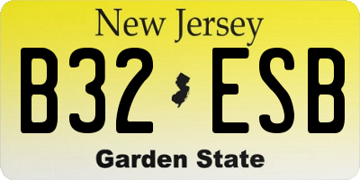 NJ license plate B32ESB