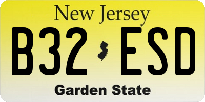 NJ license plate B32ESD