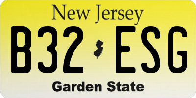 NJ license plate B32ESG