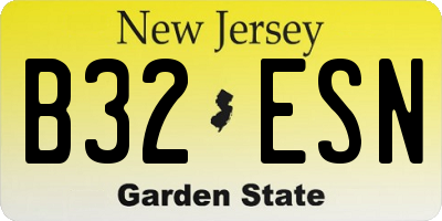 NJ license plate B32ESN
