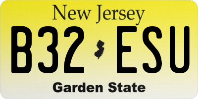 NJ license plate B32ESU