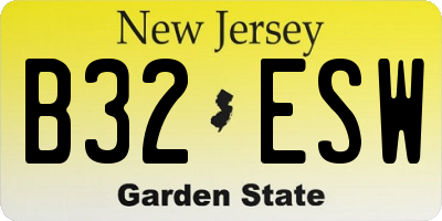 NJ license plate B32ESW