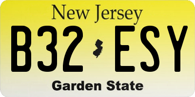 NJ license plate B32ESY
