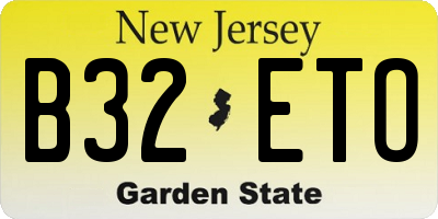 NJ license plate B32ETO