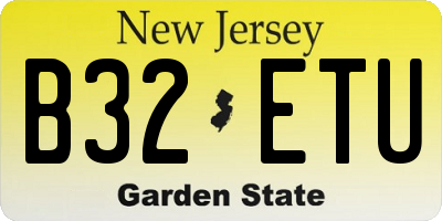 NJ license plate B32ETU