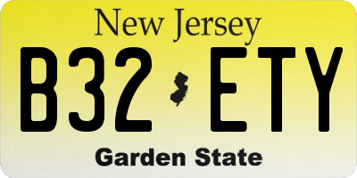 NJ license plate B32ETY