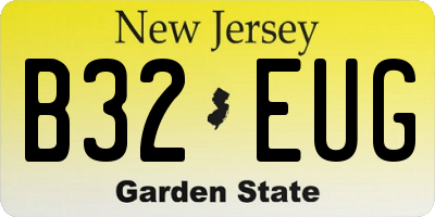 NJ license plate B32EUG