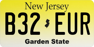 NJ license plate B32EUR