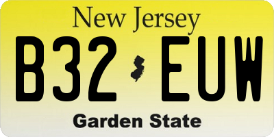 NJ license plate B32EUW