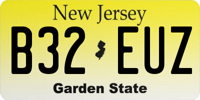 NJ license plate B32EUZ