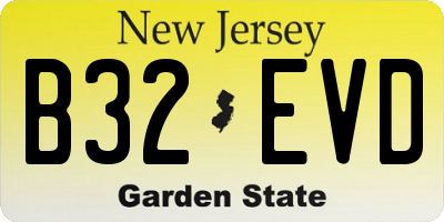 NJ license plate B32EVD