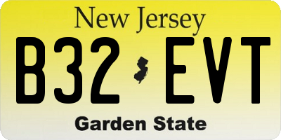 NJ license plate B32EVT