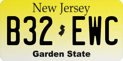 NJ license plate B32EWC