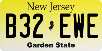 NJ license plate B32EWE