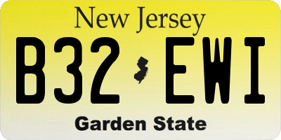 NJ license plate B32EWI