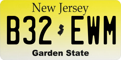 NJ license plate B32EWM