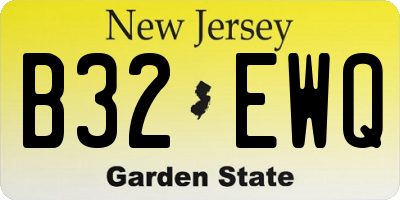 NJ license plate B32EWQ