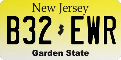NJ license plate B32EWR