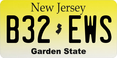 NJ license plate B32EWS
