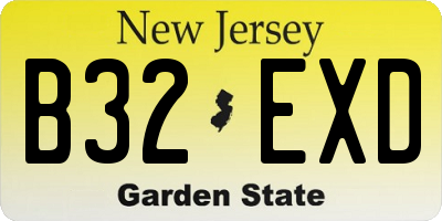 NJ license plate B32EXD