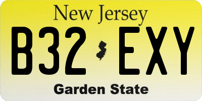 NJ license plate B32EXY