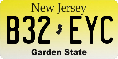 NJ license plate B32EYC